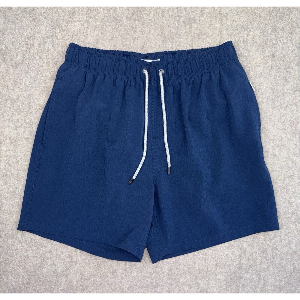 Vintage Summer Mens Medium Dark Blue 5” Swim Trunks With Liner